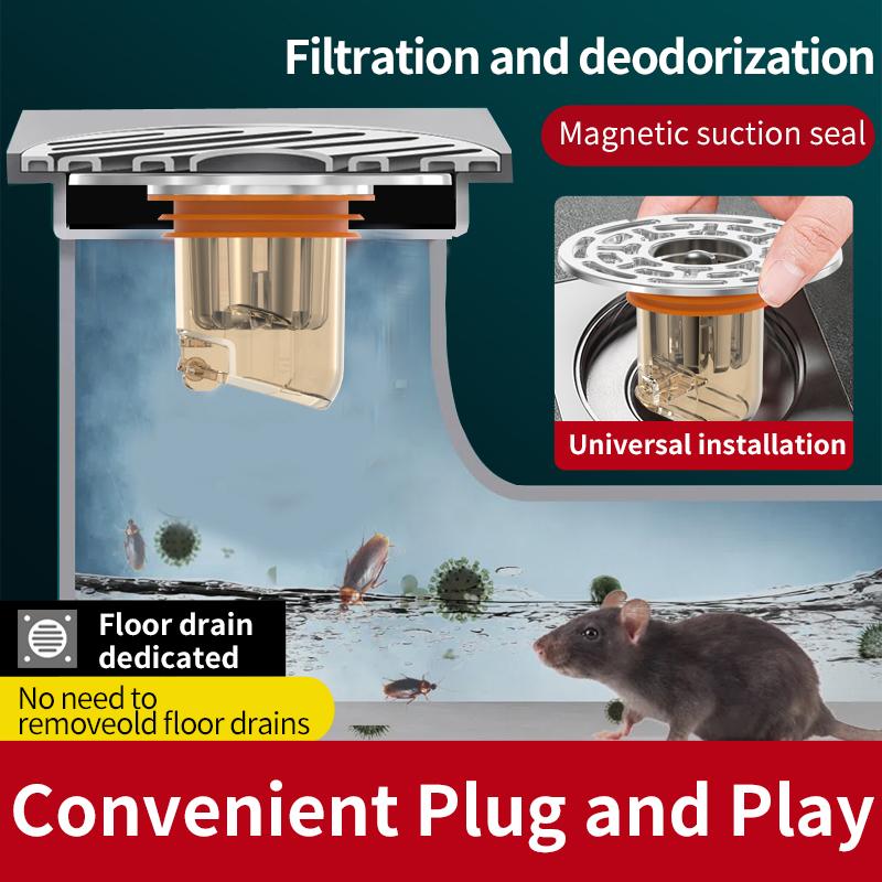 Magnetic Self-Closing Odor and Insect Proof Floor Drain Core Deodorant Anti-Odor No Smell Bathroom Toilet Sewer Shower Drain