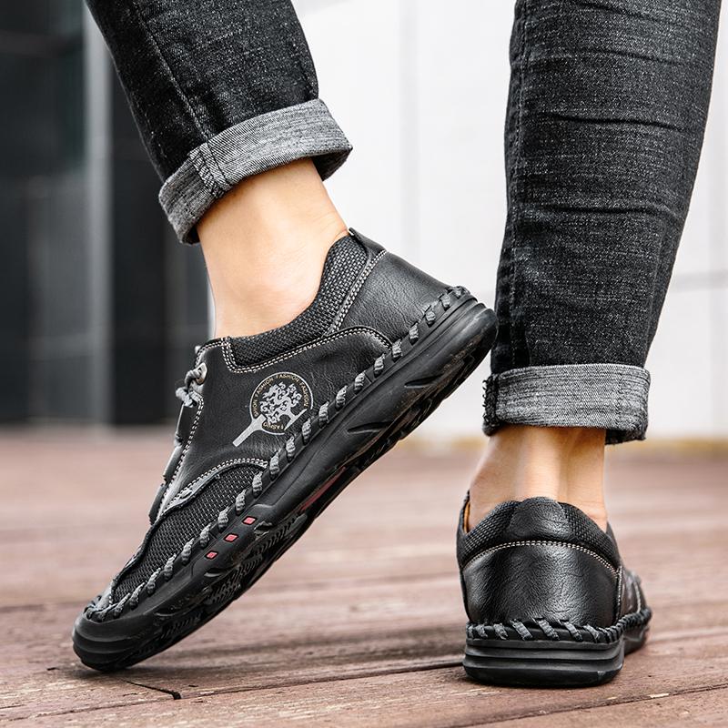 Pánské boty z pravé kůže, společenské boty, pánské boty pro volný čas, měkké boty na volný čas