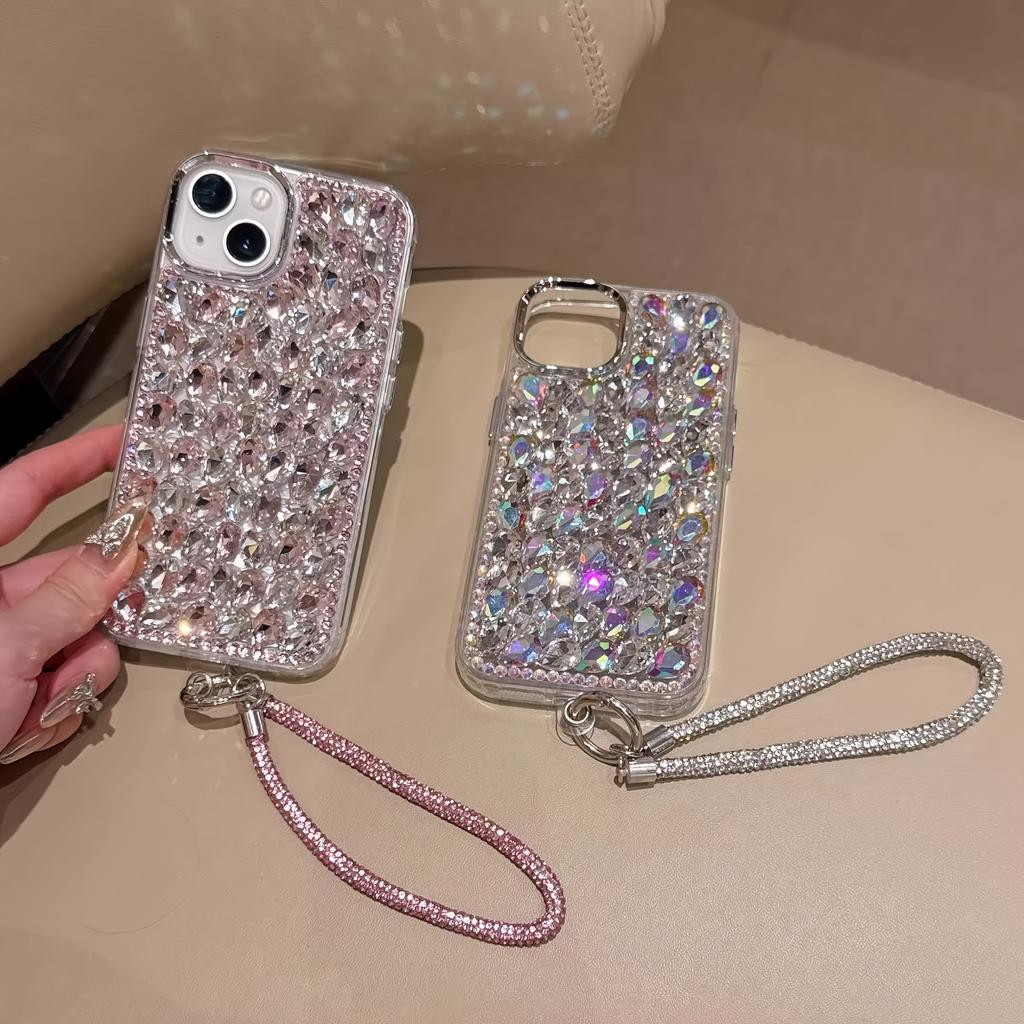Premium Handmade Full Screen Luxury Crystal Phone Case with Bracelet for iPhone 16 15 14 13 12 11 Pro Max