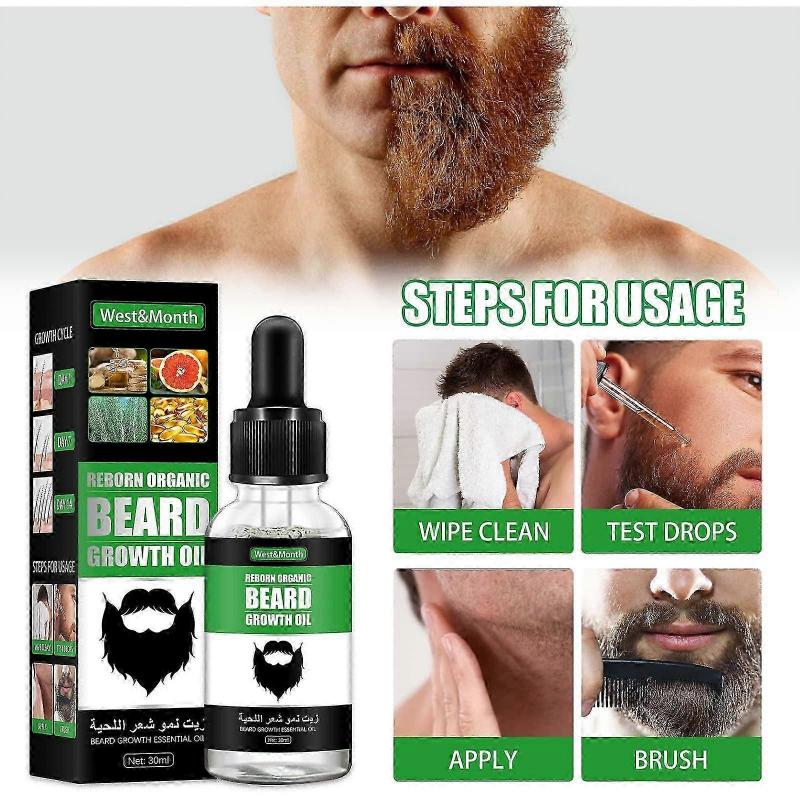 Skäggväxtolja, Skäggväxtolja, Skäggväxtolja, Biotin Skäggväxtserum för Män, Skäggväxtolja 2 st