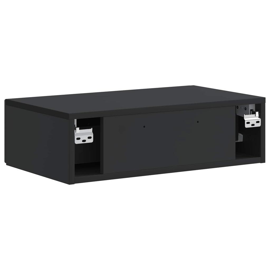 Wall Mounted Side Table Black 59 X 34.5 X 17 Cm
