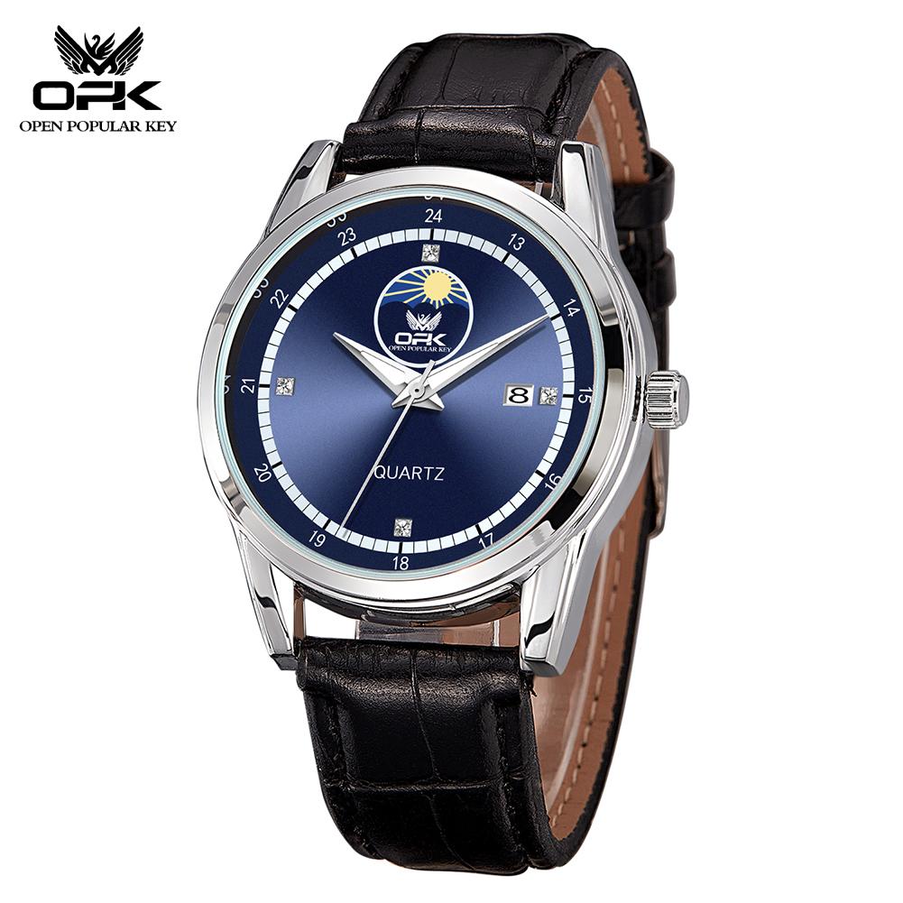 OPK 8146 Original Brand Man Quartz Watch Steel Strap Luminous Calendar Waterproof Business Classic Men's Wristwatch