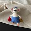 Mushroom Umbrella Wool Felt Animal Pendant Mountain Climbing Bear Fairy Tale Style Keychain  Couple