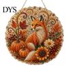 Window Hanging Art Autumn Diamond Painting Pendant, Acrylic Ornament, Decorative Craft for Outdoor Porch Decor Harvest Festival, Fall Theme