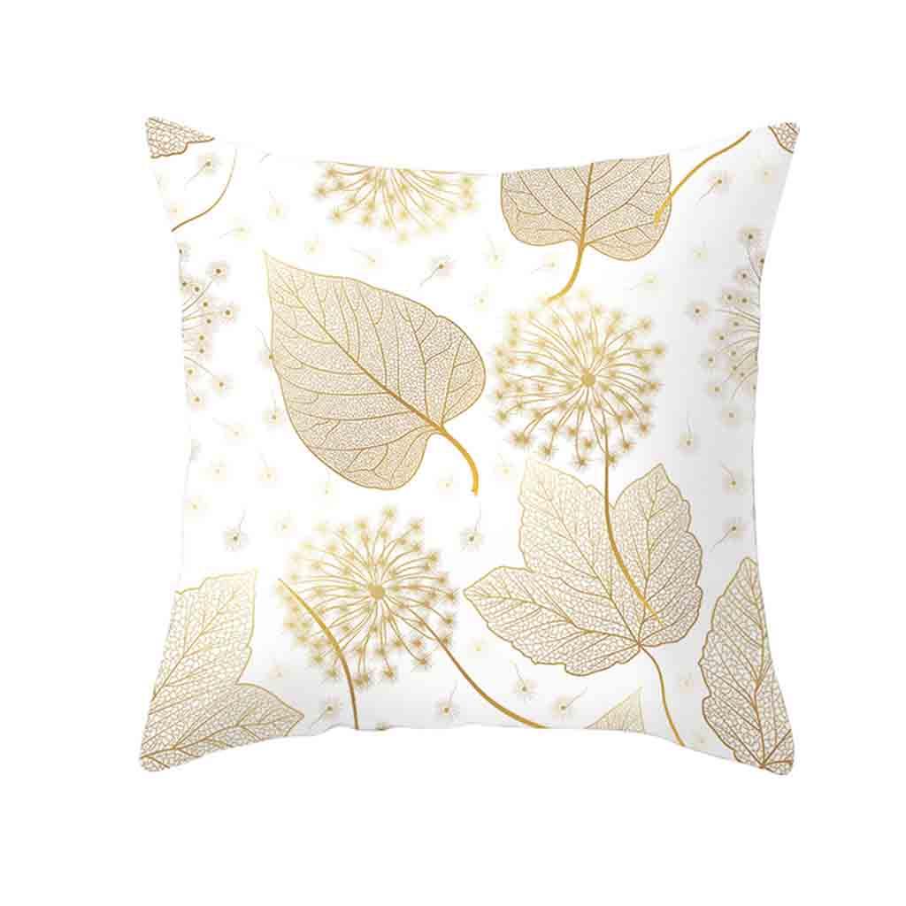Gold Plant Printed Polyester Case Cover Sofa Pute Cover Home Decor