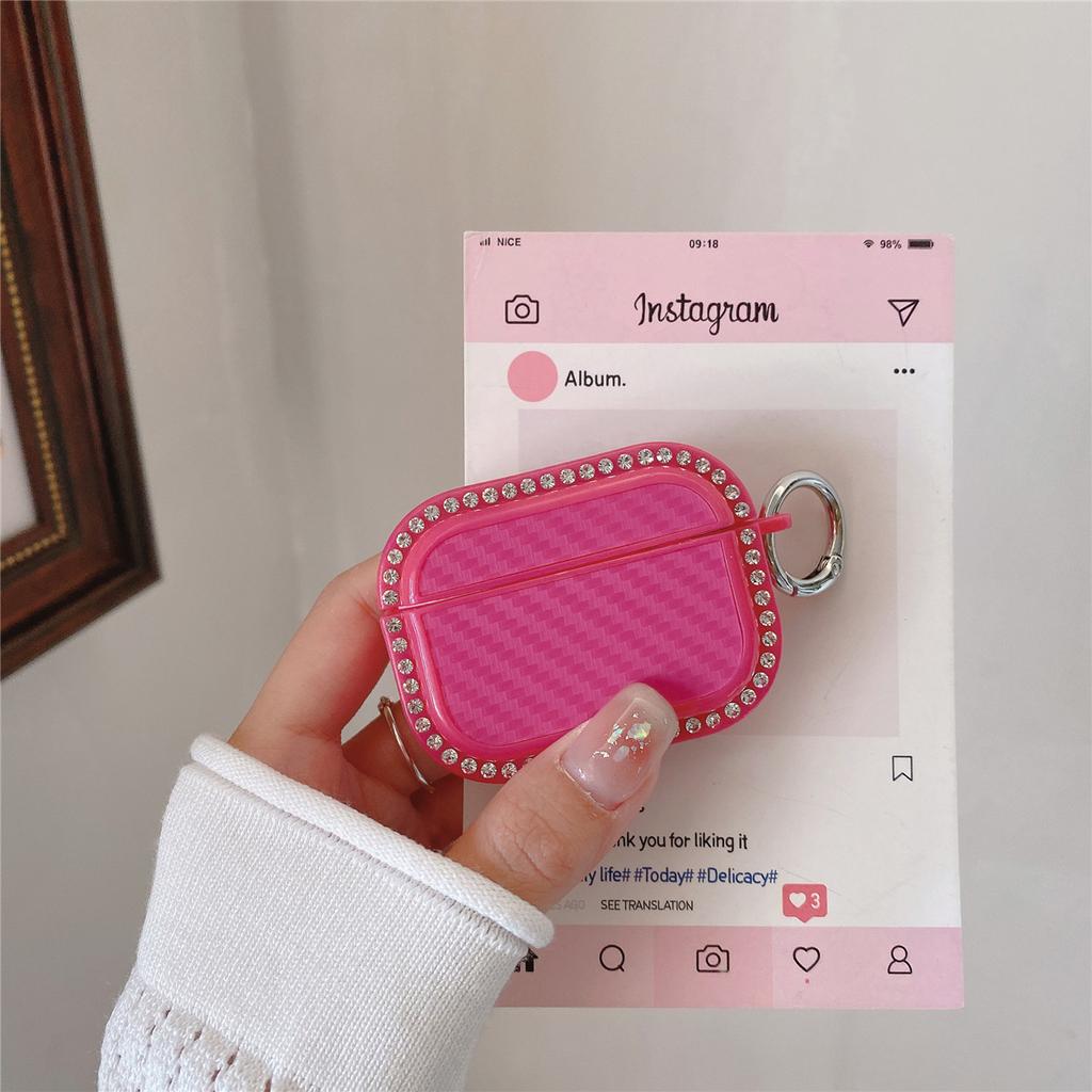 Diamond-encrusted carbon fiber is suitable for Apple AirPods 1 generation 1 Bluetooth headset case Pro1 headset case New and simple