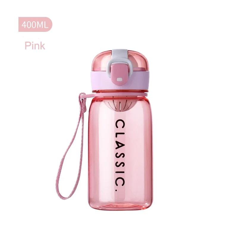 400ml Sports Water Bottle Outdoor Water Bottle With Rope Plastic Portable Water Cup Dinkware Camping Bike Bottle My Drink Bottle