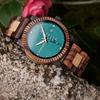 BOBO BIRD Orologio da Uomo in Legno con Movimento Analogico al Quarzo, Display Giorno-Data, Leggero Orologio in Legno Fatto a Mano (verde)