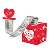 Valentine's Day Money Box for Cash Pull Money Box for Cash Gift with Greeting Card Valentine Surprise Money Roll Gift Box DIY Money Box Toy Playsets