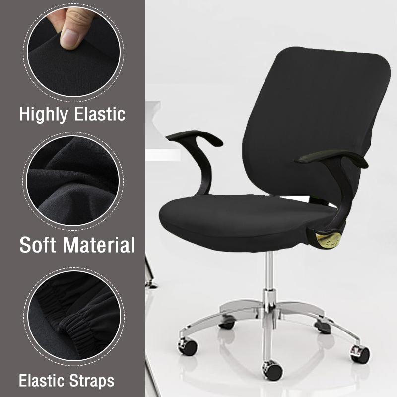 2ks/set Kancelářský potah na dělenou židli Elastický zvedák otočného křesla Skluzný potah na židli Snímatelný potah sedáku Chránič nábytku