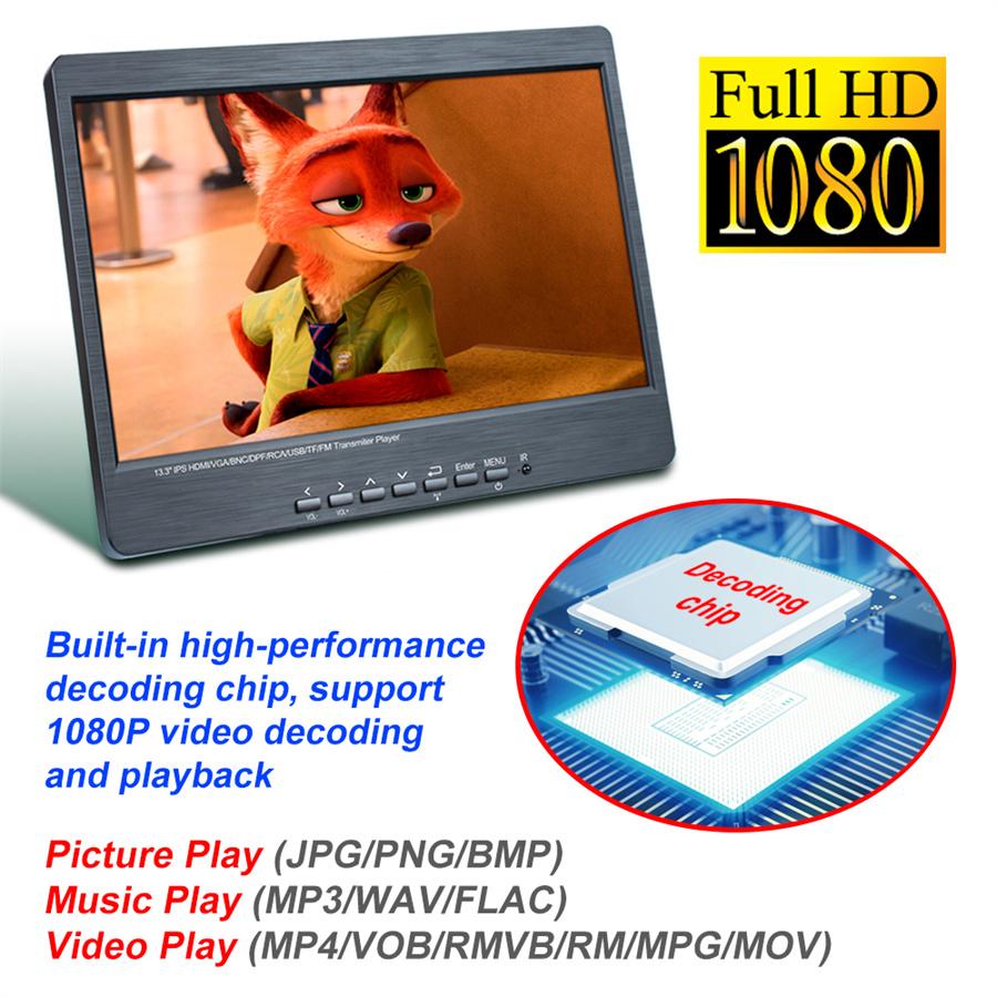 13.3INCH  HD IPS LCD Display 1080P Car Headrest Player MP5 Player with Headrest Bracket