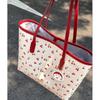 Cherry Print Tote Bag Purse Women New Harajuku Aesthetic Large Capacity Handbag Female Retro Sweet Y2k Shoulder Bags Wallets