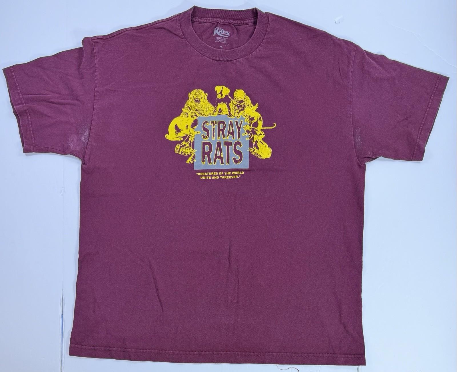 Stray Rats Miami Dade County Graphic T Shirt XL Maroon Streetwear Unisex T-Shirt S