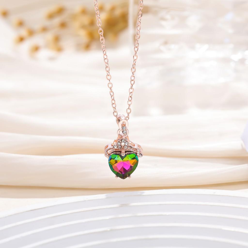 Temperament Cartoon Hollow Heart Pendant Love Clavicle Chain Accessories Women's Diamond Premium Necklace