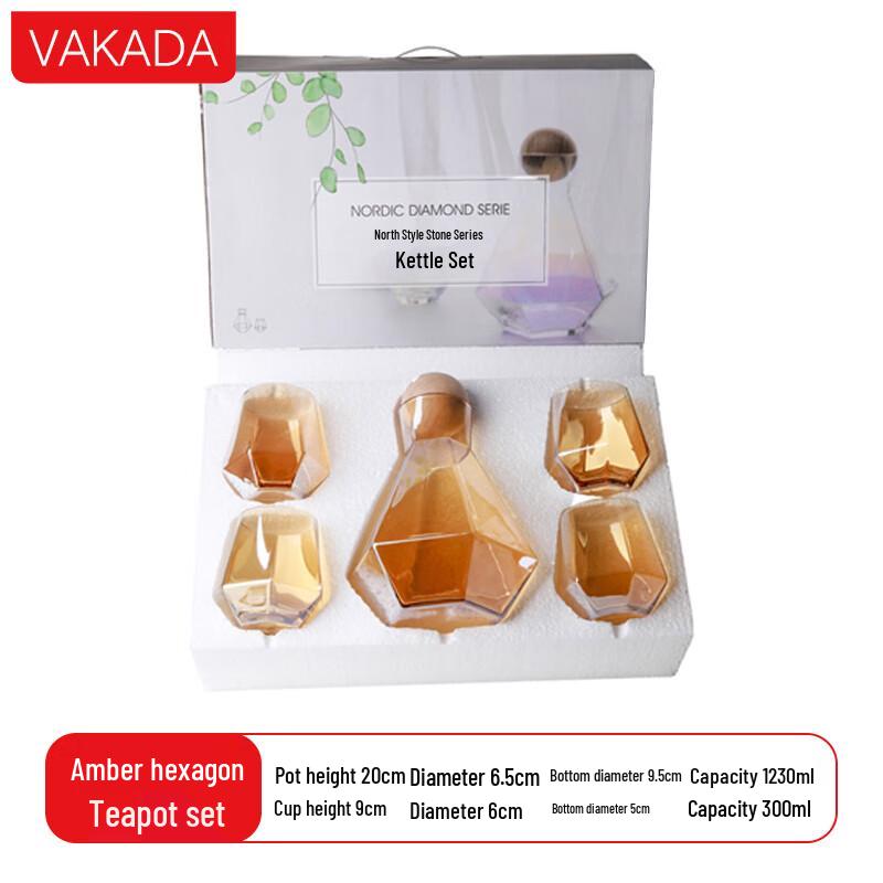 VAKADA High Borosilicate Glass Pitcher and Cup Set