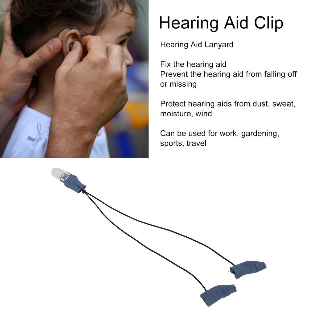 Hearing Aid Holder Clip Portable Anti Lost Cotton BTE Hearing Aid   Lanyard