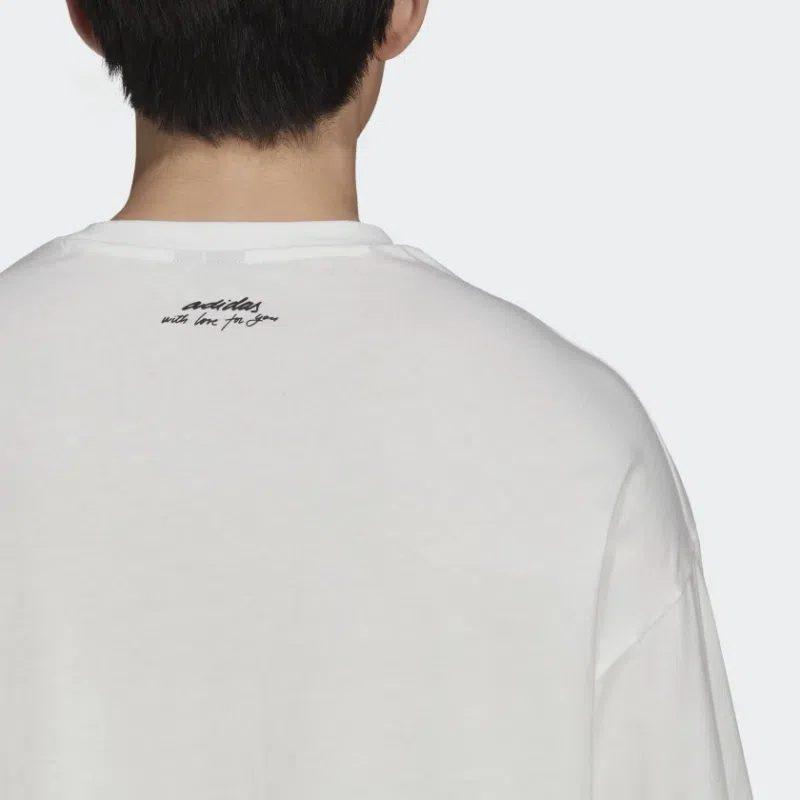 adidas T Shirts Men's White Crew Neck Moderate Straight Fit H61129
