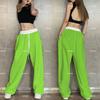 Women's Hiphop Jazz High-Waist Loose Dance Pants - Stylish Drapey Cuffed Ankle Joggers for Street Dance & Casual Wear