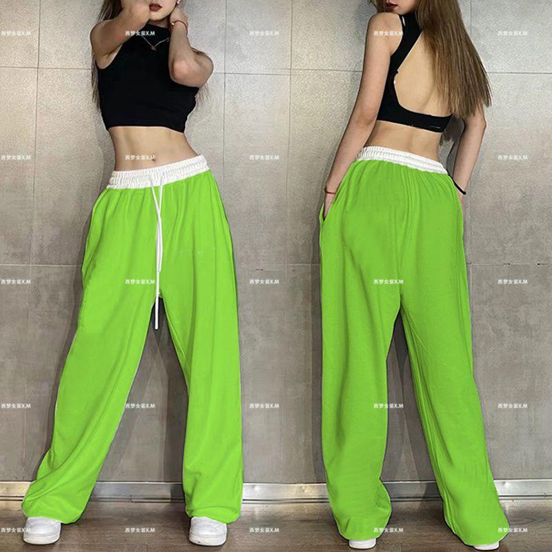 Women's Hiphop Jazz High-Waist Loose Dance Pants - Stylish Drapey Cuffed Ankle Joggers for Street Dance & Casual Wear