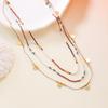 Multi-layer Vintage Color Bead Pearl Artificial Pearl Letter Pendant Chain Necklace For Women Female Boho Choker Jewelry Gift