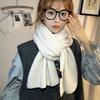 Luochi Women's Solid Wool Knit Scarf - Korean Style, Warm & Soft Fluffy Neck Gaiter for Winter.