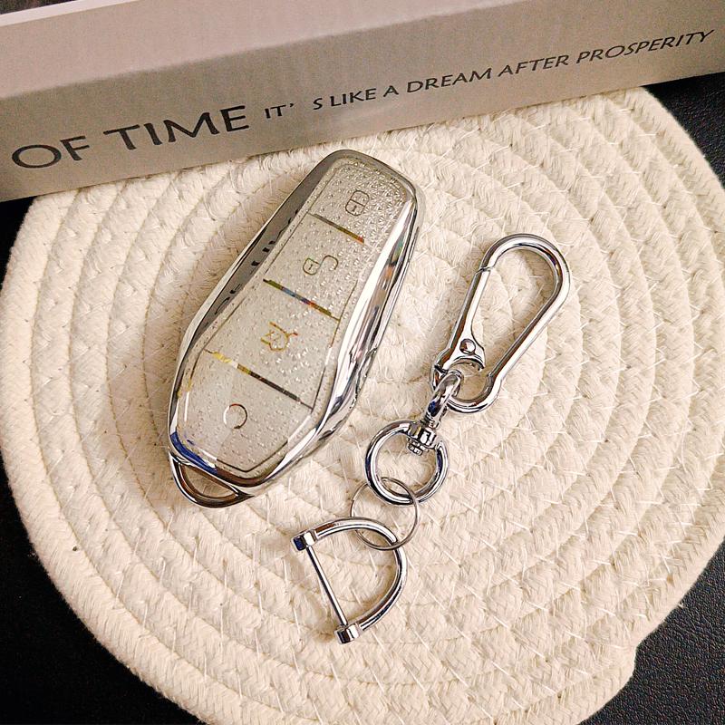 White Diamond TPU for BYD Atto 3 Han EV Dolphin Song PRO Max Tang DM Yuan Dolphin E2 Qin PLUS Car Key Case Cover Fob Accessories