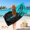 Norwich City Custom Beach Towel, Personalized Name Text Print, Football Logo Soft Quick‑Dry Towel Holiday Gift