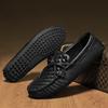 Genuine Leather Casual Shoes Men Summer Luxury Flats Mens Loafers High Quality Slip On Black Weave Office Handmade Driving Shoes