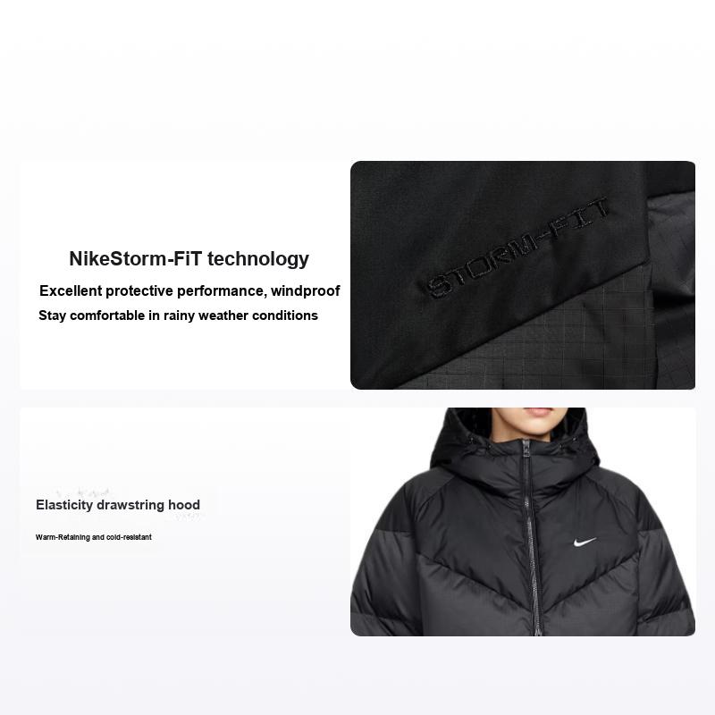 Женская куртка пуховик Nike Sportswear Windpuffer Storm-FIT свободного кроя с капюшоном, удлиненная, верхняя одежда HV5237-010 XL