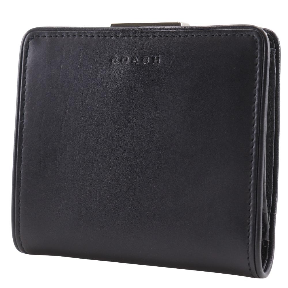 COACH logo Bi-Fold Wallet Gamaguchi black Calfskin Women Used