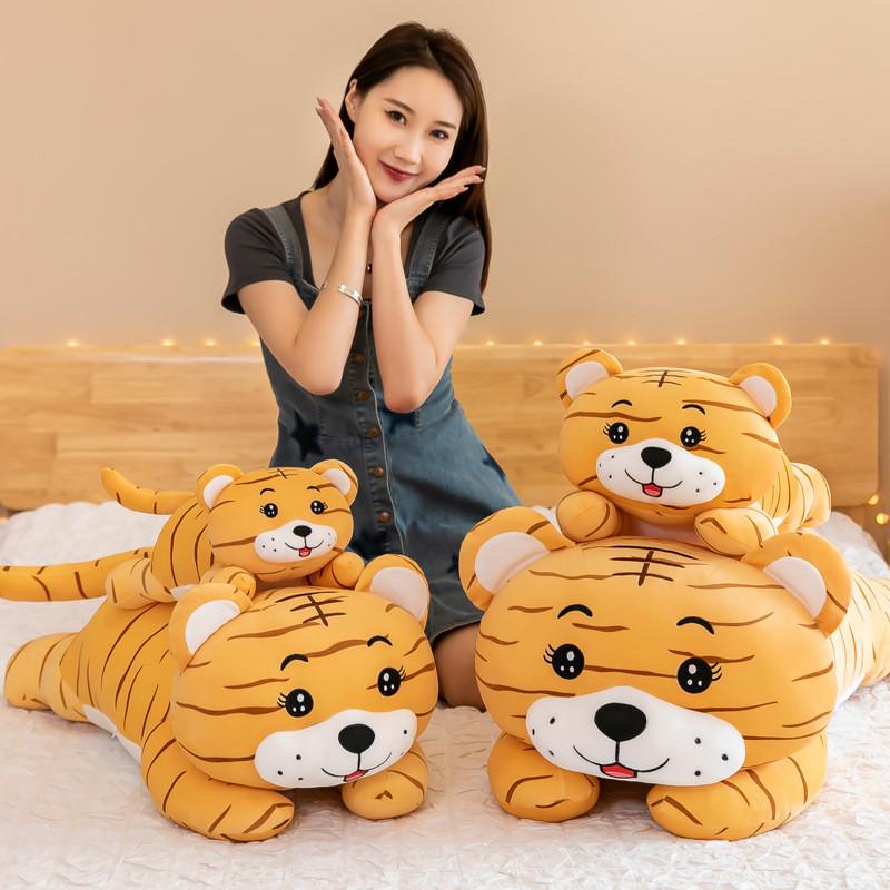 Plush Tiger Toy Cartoon Stuffed Animal Doll Cute Home Decoration Gifts Kids