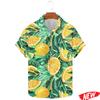 Fashion Fruit Orange Graphic Hawaiian Shirt For Men 2026 Spring Summer Lapel Aloha Shirts Street Oversized Short Sleeve Shirt