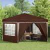 Pop Up Party Tent 288 X 288 X 245 Cm Brown Oxford Fabric