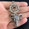 Collier Pendentif Tête de Taureau Argenté Unisexe - Chaîne Longue Simple Étoile Animal Alliage Bijoux Style Européen