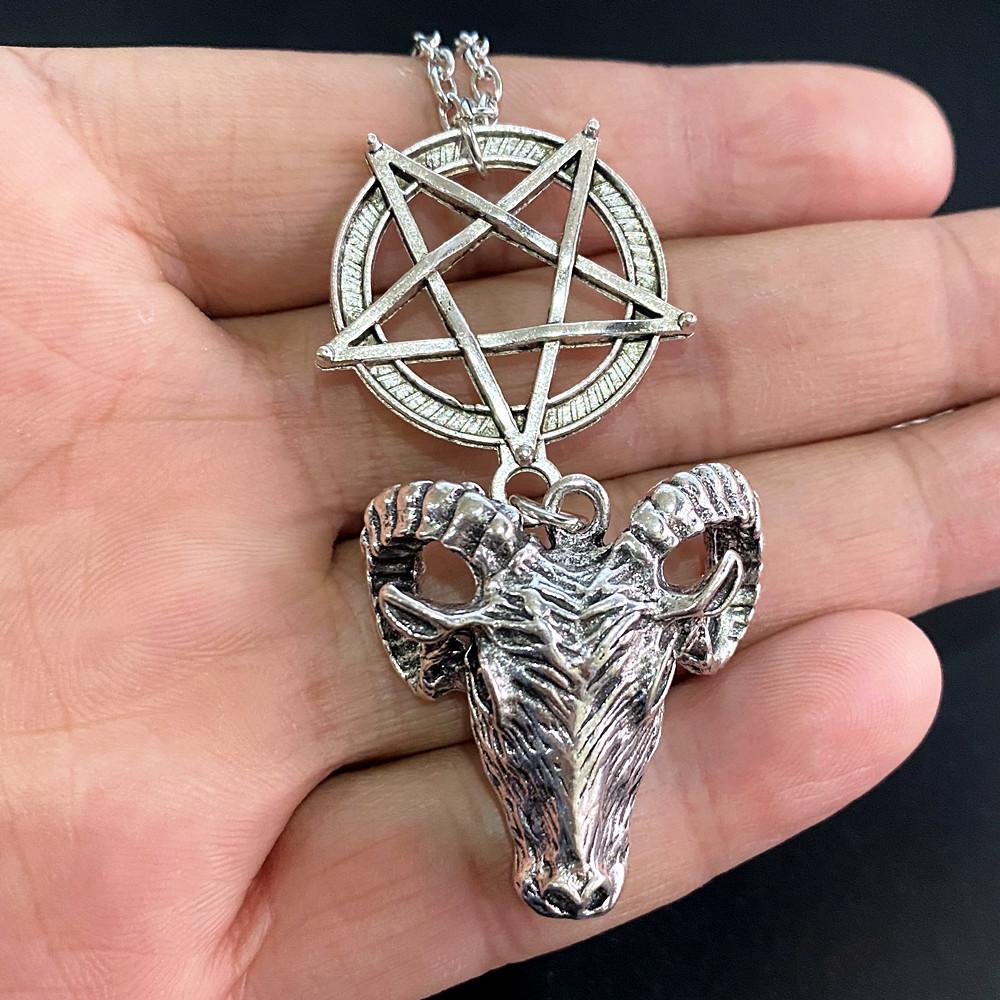 Collier Pendentif Tête de Taureau Argenté Unisexe - Chaîne Longue Simple Étoile Animal Alliage Bijoux Style Européen