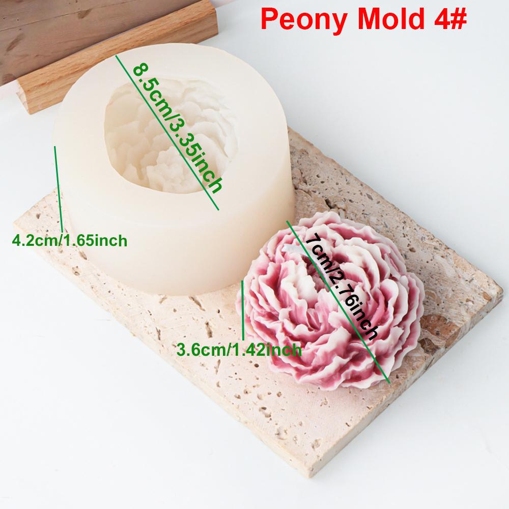 

Large Peony Rose Flower Silicone Mold Blooming Flower Candle Resin Concrete Crafts Gypsum Molds DIY Flower Gift Home Decor NONE