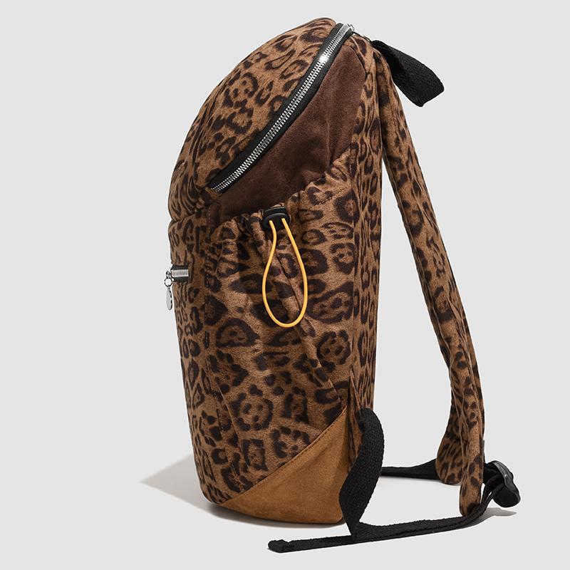 Leopard Print Backpack Student Schoolbag Lightweight Backpack
