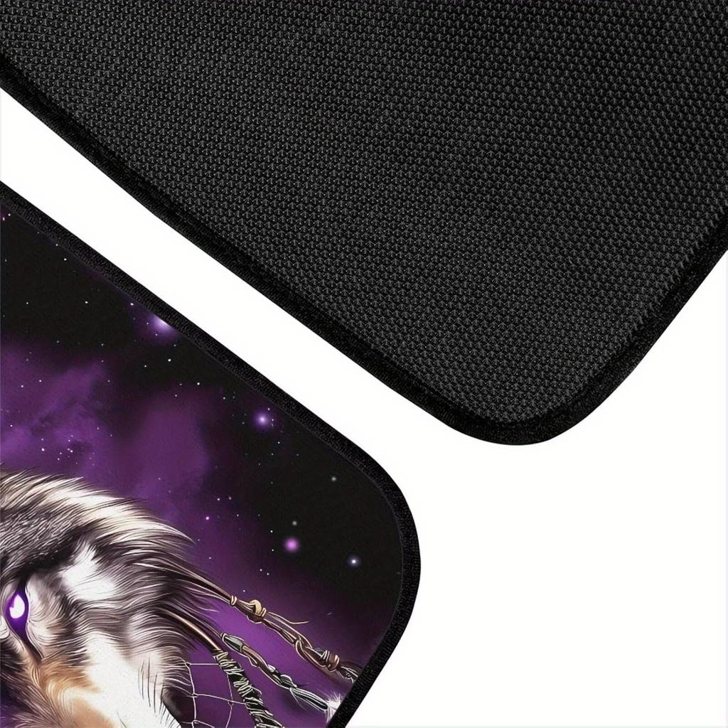 4pcs Wolf Car Floor Mats Set - Non-Slip All-Weather Fit for Cars SUVs Purple Wolf & Design - Heavy-Duty Full Set with Front & Rear Seats Trucks