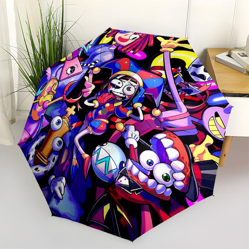 

1pc Jibanyan & Papyrus Outdoor Umbrella - Automatic Opening/Closing, Portable 3-Fold Design with 8-Rib Iron Frame - Perfect Gift for Fans, Travelers,