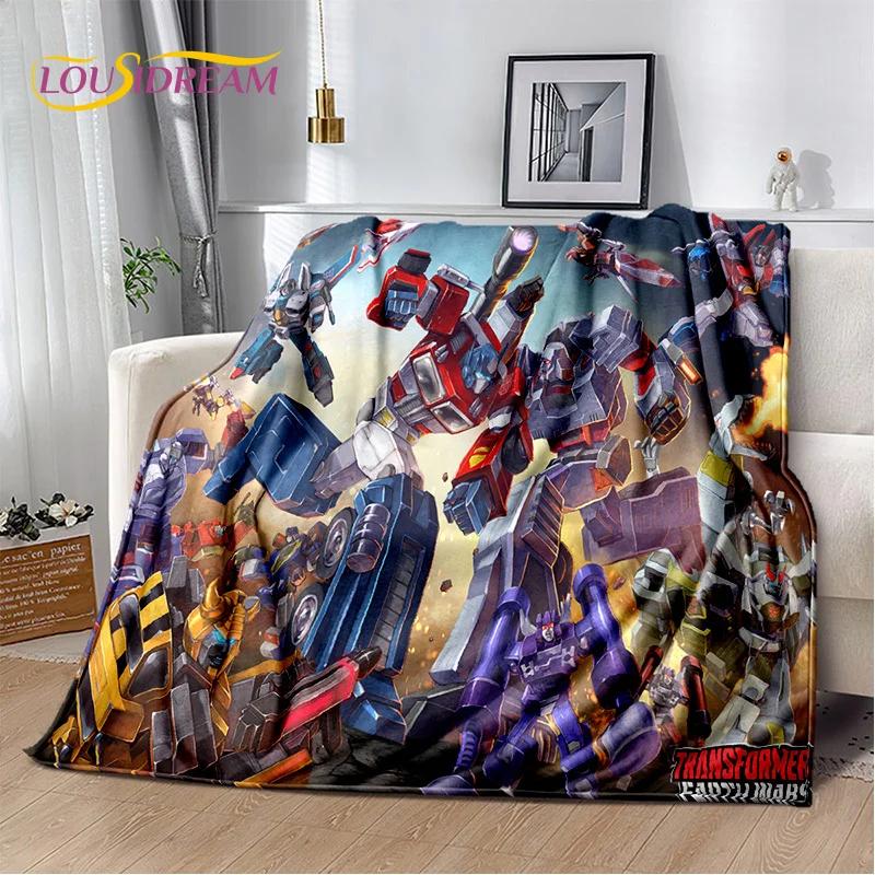 HD Cartoon T-Transformers  Autobots 3D Soft Blankets,Keep Warm Throw Blanket for Picnic Beds Sofa Home Bedroom Gifts Kids Hiking
