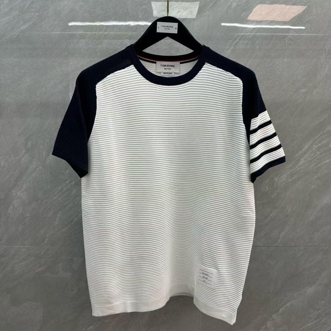 

Унисекс футболка с коротким рукавом с круглым вырезом в стиле колор-блок с четырьмя полосками, трикотаж XXL