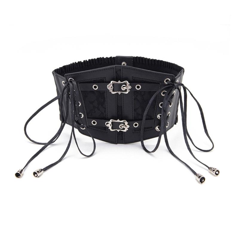 Регулируемый Корсетный Пояс-Цепочка на Пряжке с Кружевом для Женщин Эластичный Облегающий Высокой Талии Корректирующий Форму Тела Пояс 1 серебряный