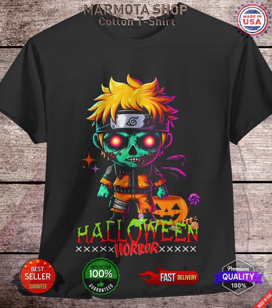 

Naruto Halloween Shirt Shippuden Zombie Uzumaki Anime Unisex Tee T-Shirt All 2XL