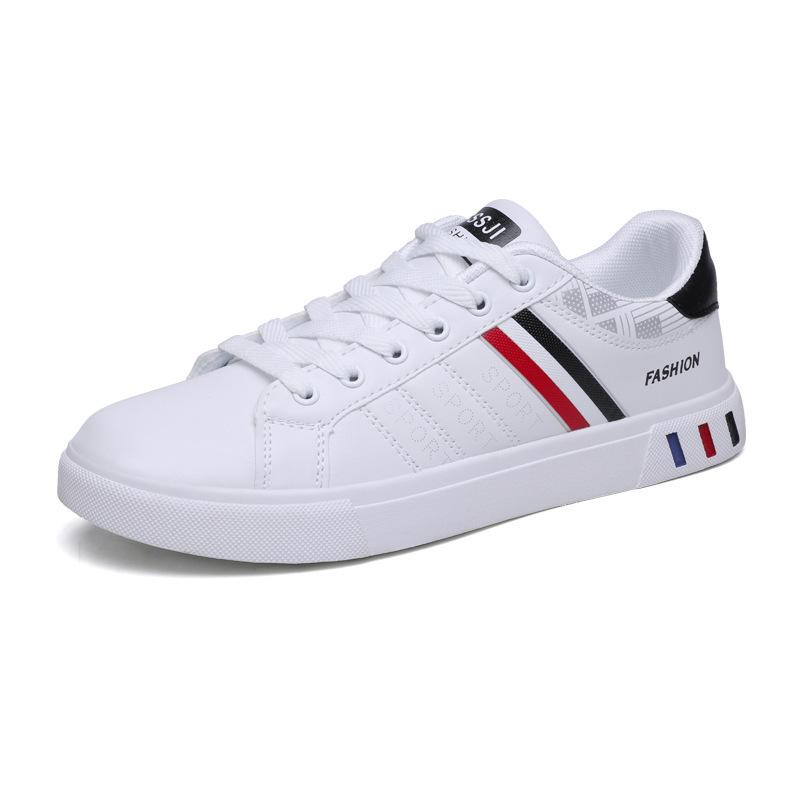 Męskie Casualowe Wulkanizowane Buty Męskie Płaskie Lekkie Skórzane PU Oddychające Buty Męskie Białe Sportowe Buty Tenisowe Zapatillas Hombre