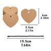 200pcs Paper Brown Heart Label & Beige Polyester Lanyard DIY Jewelry Clothing Size Price Display Gift Packaging Tag YMY