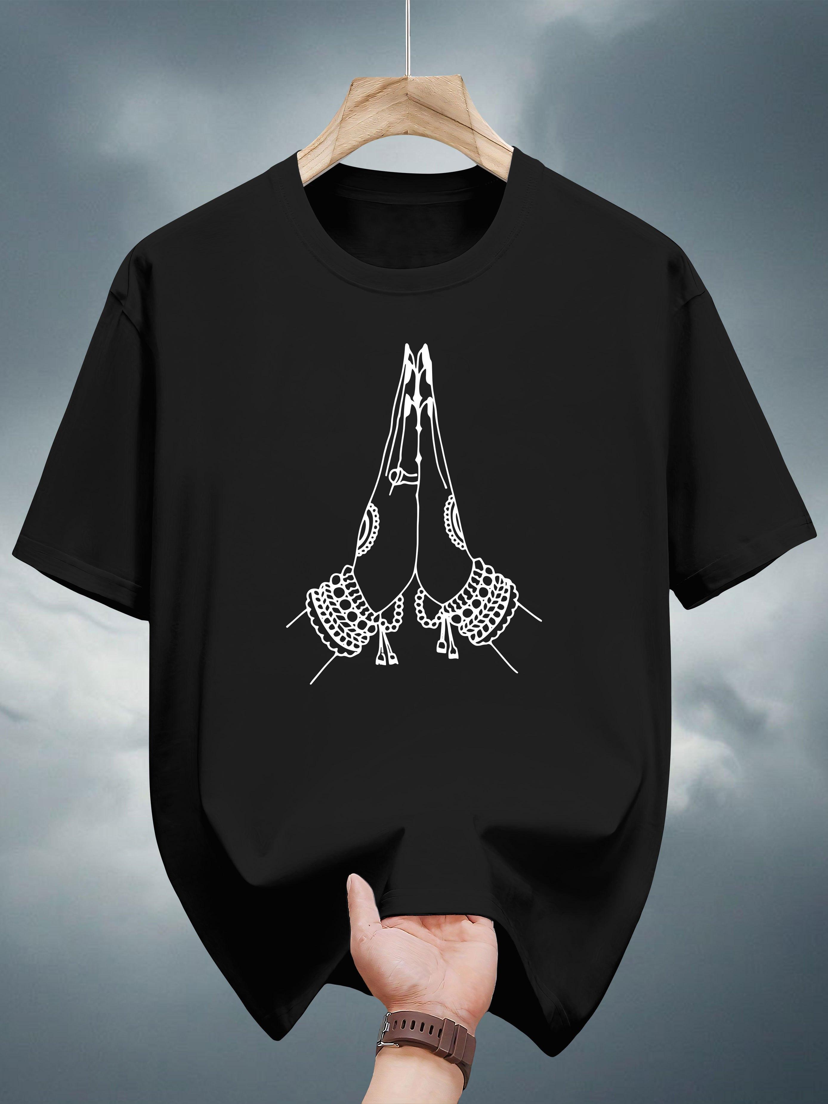 

100% T-shirt with Ornate Bird & Geometric Print - White Casual Summer Tee for Adults XXXL