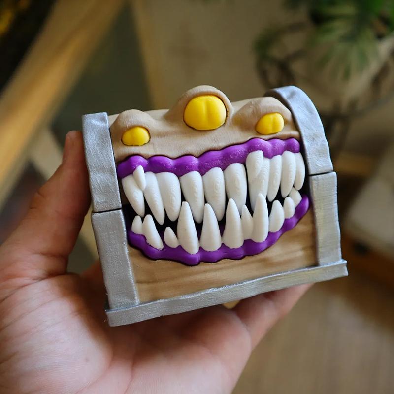 Dice Box Monster Horror Box 3D Printed Craft Decoration Jewelry Box Display Box Monster Treasure Desktop Storage Decoration