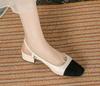 Fashion Summer New Fashion Low Square Heels Shoes Korean Color Matching Party Ladies Shoes Designer Chaussure Femme All-match Sandals