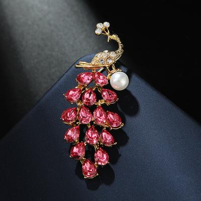 Pearl Peacock Brooches For Women Clothing Coat Party Accessories Gifts