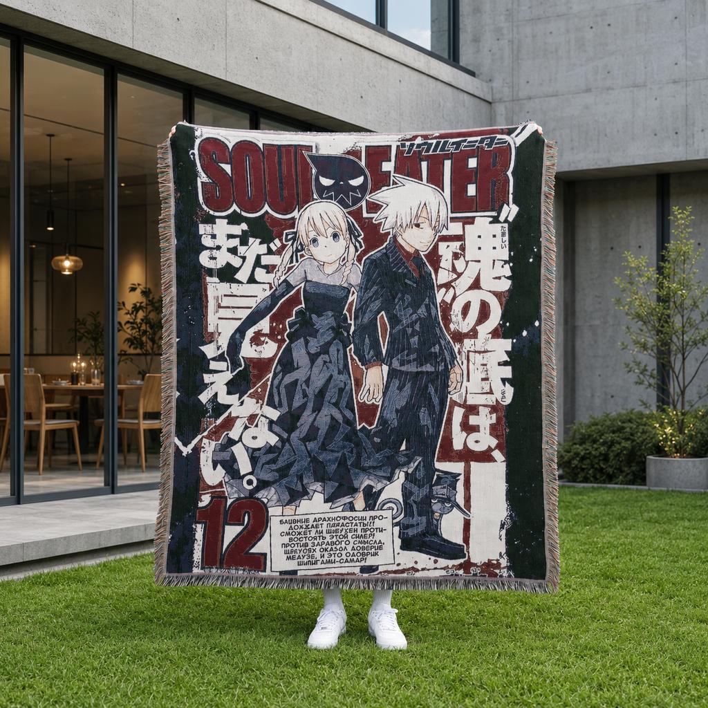 Custom Size Anime Woven Blanket Soft Home Cover Blanket for Couch Bed and Chair